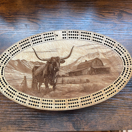 Longhorn Cribbage Board